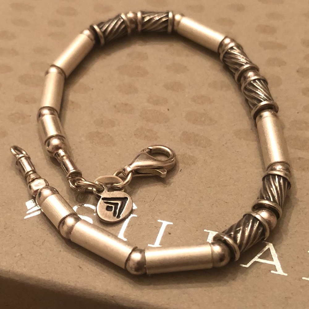 Vintage Silpada Polished and Matte Sterling Silver Bracelet B0477 - Picture 11 of 16